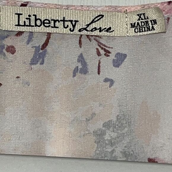 Liberty Love Cardigan Kimono Sz XL Pink Floral Tie Front‎ Robe Ruffle - Picture 3 of 5